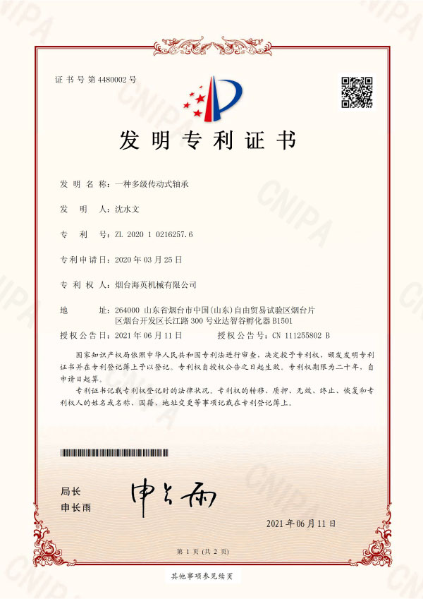 一種多級傳動(dòng)式軸承